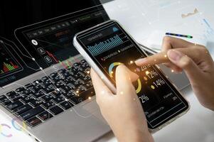 Concept of using data analysis system and collecting statistical data photo