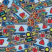 Cyber Security Abstract Sticker Pattern vector
