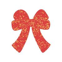 A grainy retro bow or ribbon in a flat style vector