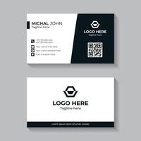modern business card template with qr code vector