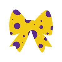 A polka dot retro bow or ribbon in a flat style vector