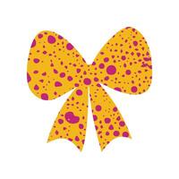 A textured retro bow in a flat style vector
