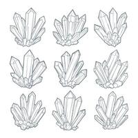 Crystal set of crystals, crystal illustration vector
