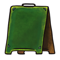 Folding floor blackboard illustration, blank menu green blackboard sign template design png