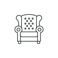 Sillón línea icono. asiento silla. hogar decoración. vector