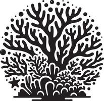 Corel reef in white background. vector