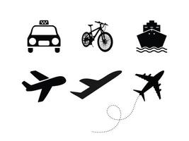 A collection of traveling and vehicle icons for background advertising. vector
