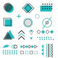 A flat geometric background ornaments or elements design set collection vector