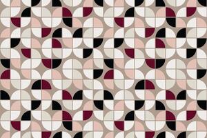 Geometric shapes bauhaus tiled style seamless repeat pattern vector
