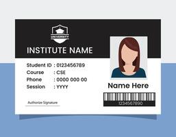 Minimalistic Student Identification Card Design Template vector