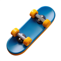 3D animated, Under view of a skateboard isolated on a transparent background png