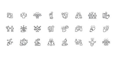 Trust icon set..Editable stroke.linear style sign for use web design,logo.Symbol illustration. vector