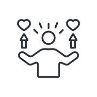 Confidence icon. .Editable stroke.linear style sign for use web design,logo.Symbol illustration. vector