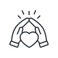 faith icon. .Editable stroke.linear style sign for use web design,logo.Symbol illustration. vector