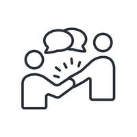 Handshake icon. .Editable stroke.linear style sign for use web design,logo.Symbol illustration. vector