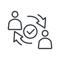Reciprocity icon. .Editable stroke.linear style sign for use web design,logo.Symbol illustration. vector