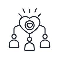 relationship icon. .Editable stroke.linear style sign for use web design,logo.Symbol illustration. vector