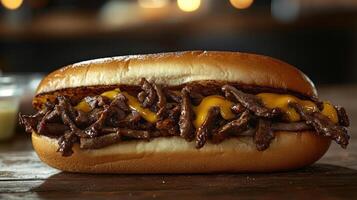 a close up of a sandwich on a table photo