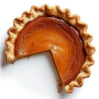 a pie with a slice missing from it photo