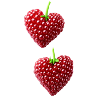 Loganberries dark red elongated and glossy soft heart outline with gentle highlights Food and culinary png