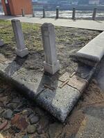 the graves of the victims of the war are on the side of the road photo