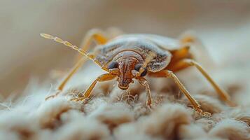 a close up of a bug on the ground photo
