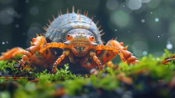 a close up of a bug on some grass photo