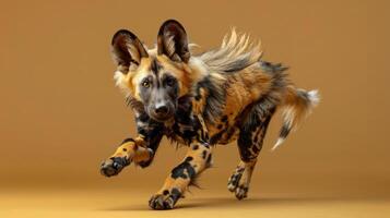 a dog that is standing on its hind legs photo