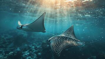 a couple of large fish swimming next to each other photo