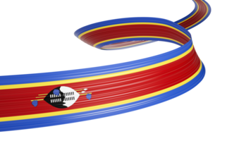 3d Flag Of Eswatini 3d Waving Flag Ribbon 3d Illustration png
