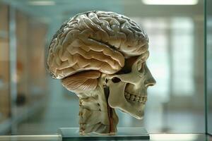 Anatomical model of human brain showing brain structure photo