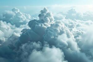 Cumulus clouds forming creating dramatic sky background photo