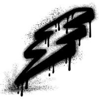 Spray Painted Graffiti thunderbolt Sprayed isolated with a white background. vector