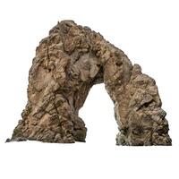 Big natural rock arch forming a tunnel on white background photo