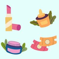 Cosmetics and beauty products icons set vector
