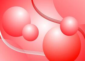 A red background with three balls and a red ribbon vector