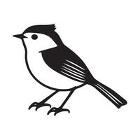 Simple Black and White Bird Illustration vector