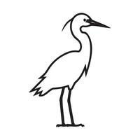 Elegant Line Drawing of a Heron Bird Profile vector