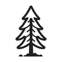 Simple Outline of a Pine Tree for Nature Themes vector