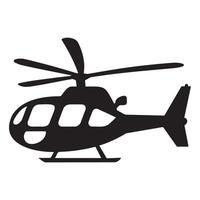 Silhouette of a Helicopter in Black Design vector