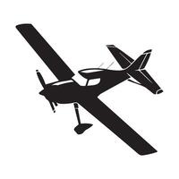 Silhouette of Small Airplane in Flight vector