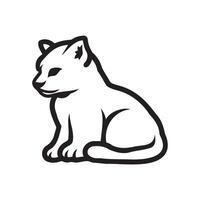 Sleek and Simple Cat Outline Illustration vector