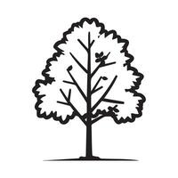 Simple Silhouette of a Leafy Tree for Design Projects vector