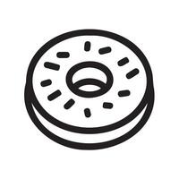 Simple Outline of a Classic Donut Icon vector