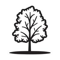 Simple Black and White Tree Icon Design vector
