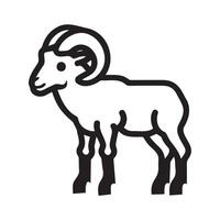 Simple Line Art of a Ram Icon vector