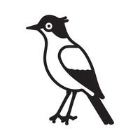 Minimalistic Illustration of a Bird in Black and White vector