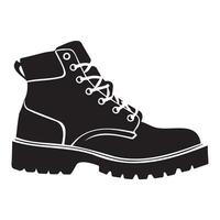 Black Boot Silhouette for Outdoor Adventure Theme vector
