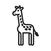 Outline of a Giraffe in Simple Style vector