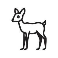 Simple Line Art of a Cute Deer vector